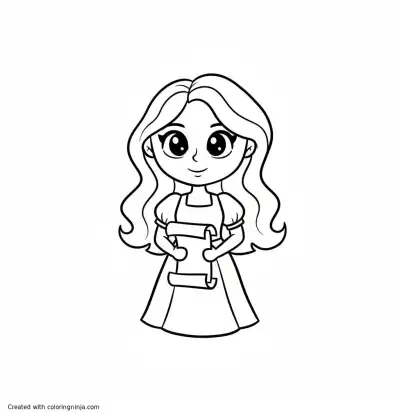 A coloring page of Rebekah Michaelson The originals