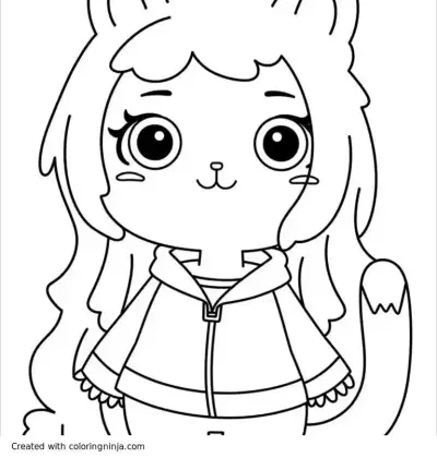 A coloring page of Rebekah Michaelson