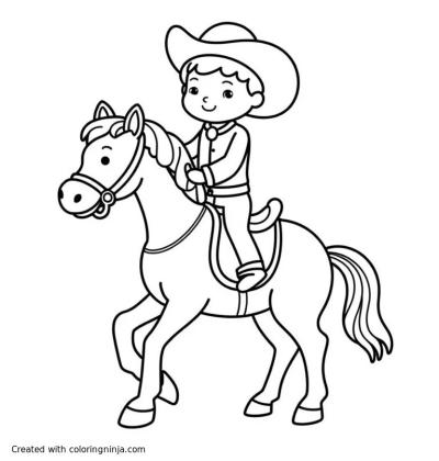 A coloring page of rodeo