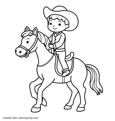 A coloring page of rodeo