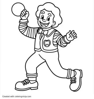 A coloring page of Ronald McDonald fighting the burger king
