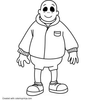 A coloring page of "sans" from undertale
