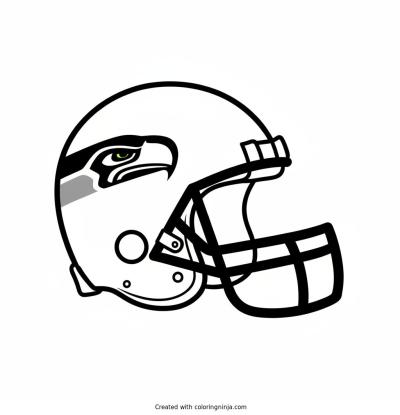 A coloring page of seattle seahawks helmet