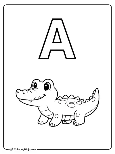 Cute Animals Alphabet A To Z Coloring Page