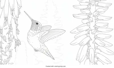 A coloring page of spring