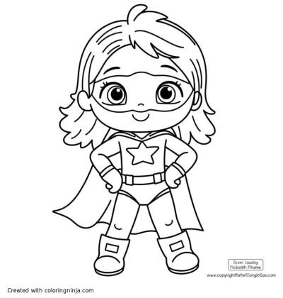 A coloring page of super hero