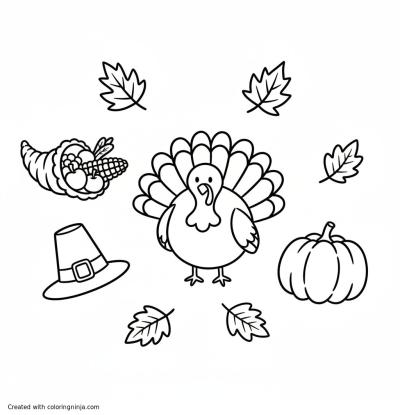 A coloring page of thanksgiving