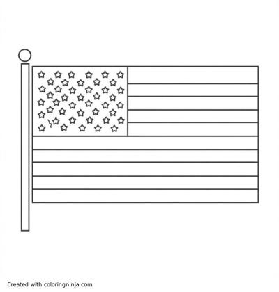 A coloring page of USA flag