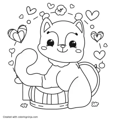 A coloring page of valentines day coloring page for kids
