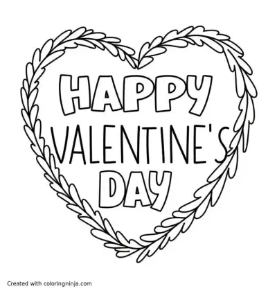 A coloring page of valentine's day