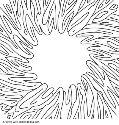 A coloring page of Whimsical geometric pattern for kids, bold lines, symmetrical layout, playful and relaxing design for coloring book
