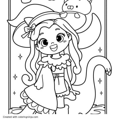 A coloring page of wicked 
