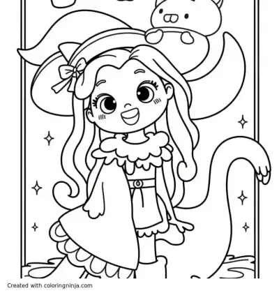 A coloring page of wicked 
