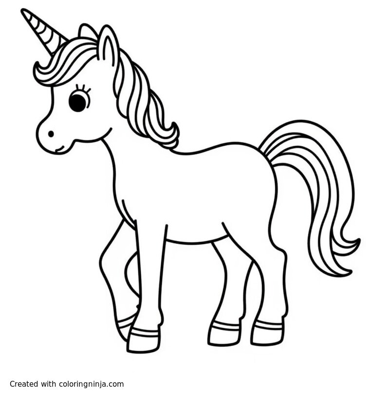 A coloring page of unicorn
