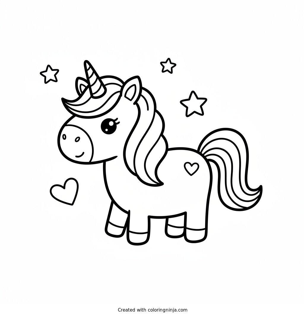 Coloring page of unicorn