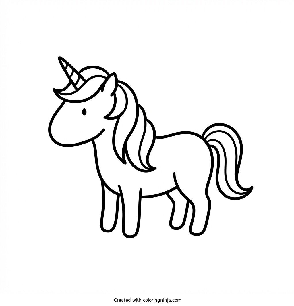 Coloring page of unicorn