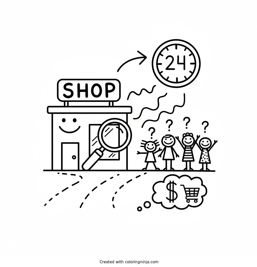 A coloring page of We place your business directly in front of people already searching for what you sell - and it's live within 24 hours.
Would you like me to show you a quick demo?