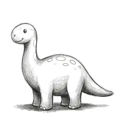How to Draw a Cute Dinosaur, Step by Step