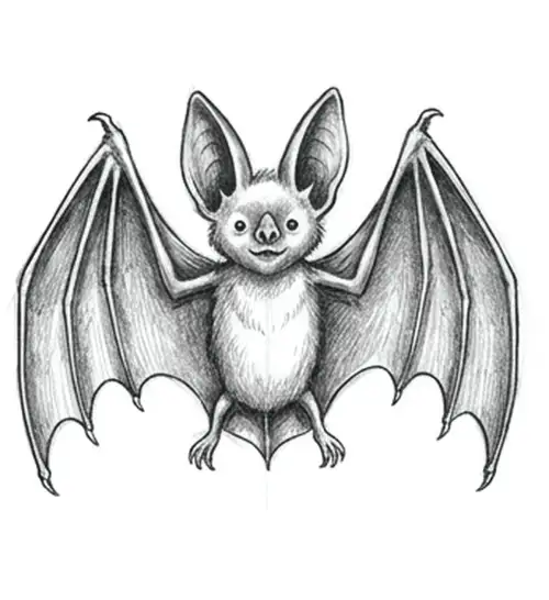 How to Draw a Bat: finished drawing