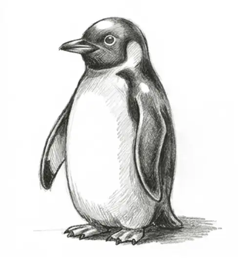 How to Draw a Penguin: finished drawing