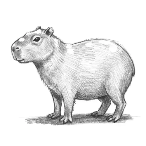 How to Draw a Cute Capybara: finished drawing