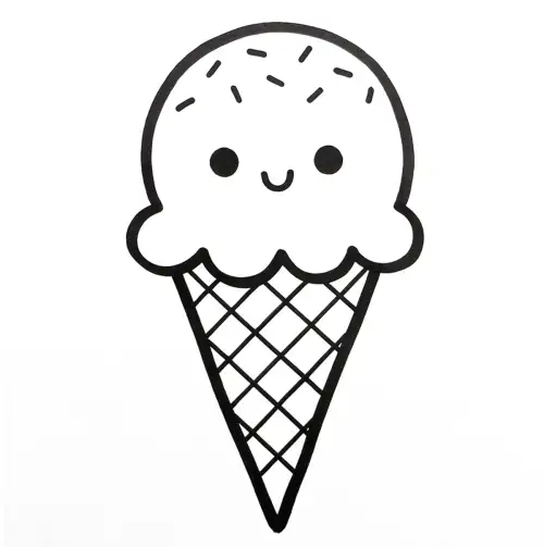 How to Draw a Cute Ice Cream Cone: finished drawing