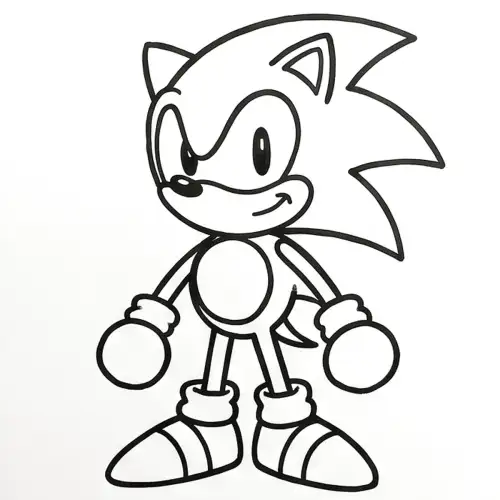 How to Draw Sonic the Hedgehog: finished drawing