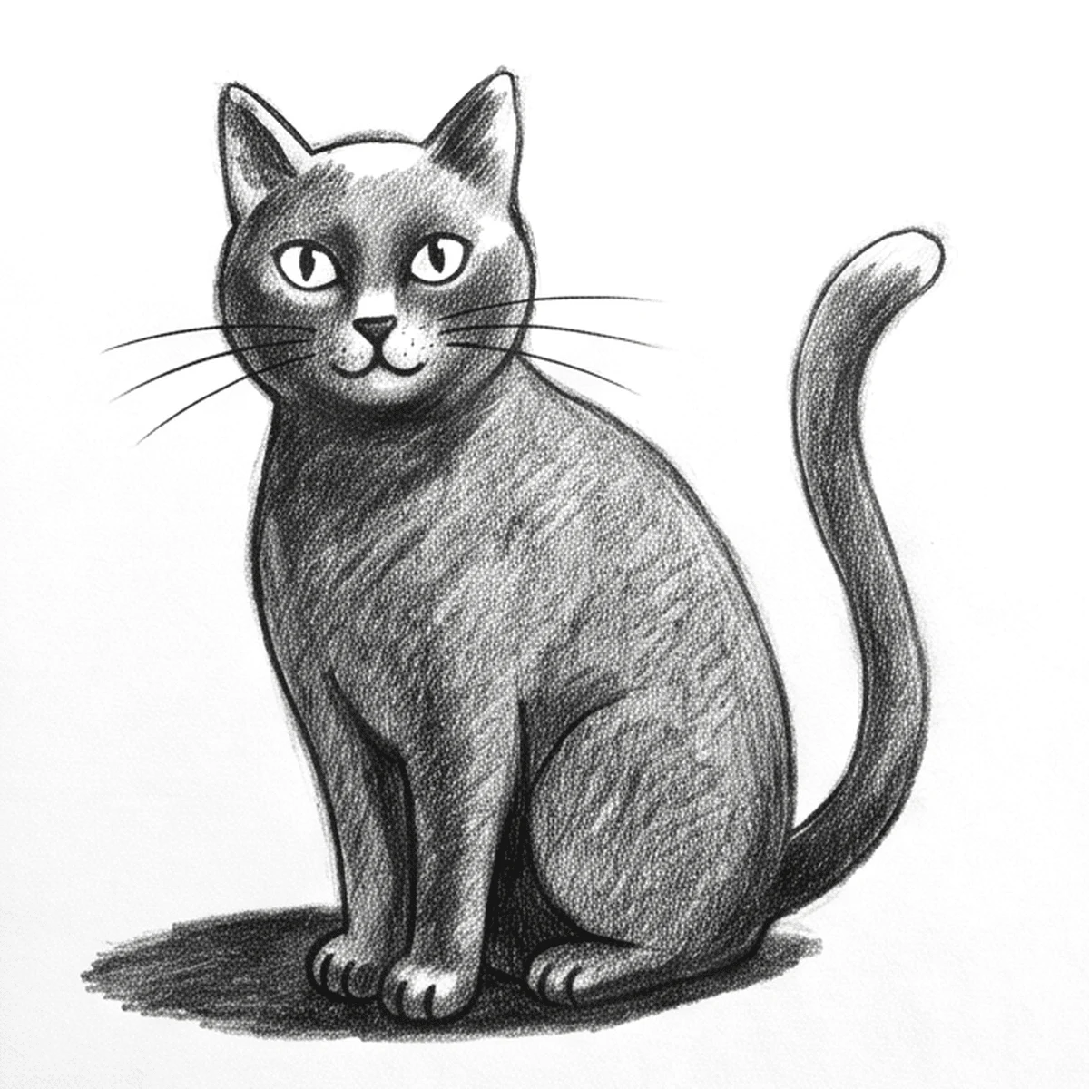 Cómo dibujar un gato negro paso a paso