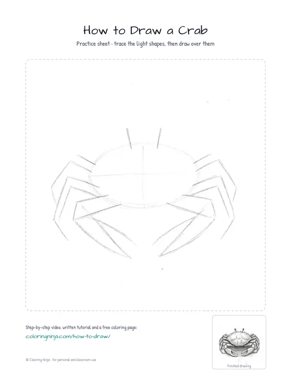 Printable practice sheet: the guide shapes in light grey to trace over