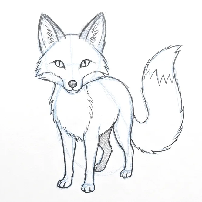Step 6: Tail and facial features
