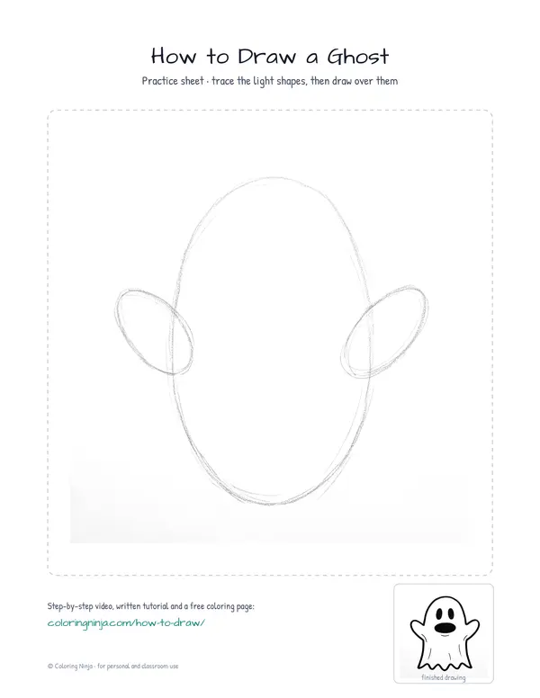 Printable practice sheet: the guide shapes in light grey to trace over