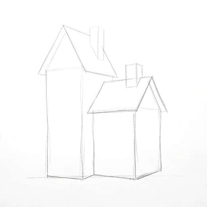 Step 2: Roofs and chimney