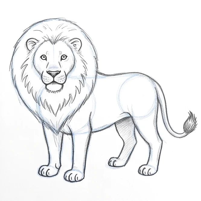 Step 6: Paws and tail tuft