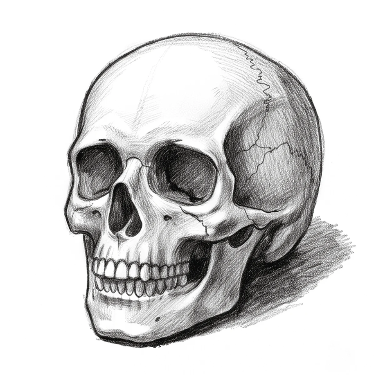 Cómo dibujar un cráneo paso a paso