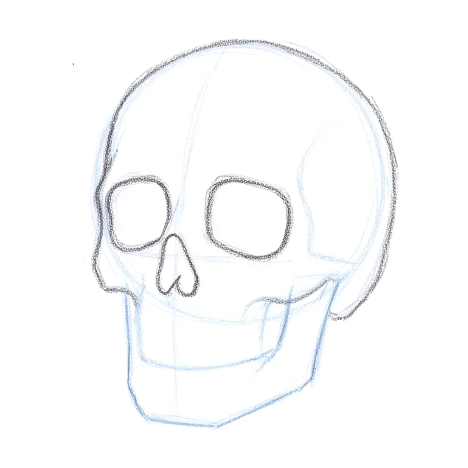 Step 3: Eye and nose cavities