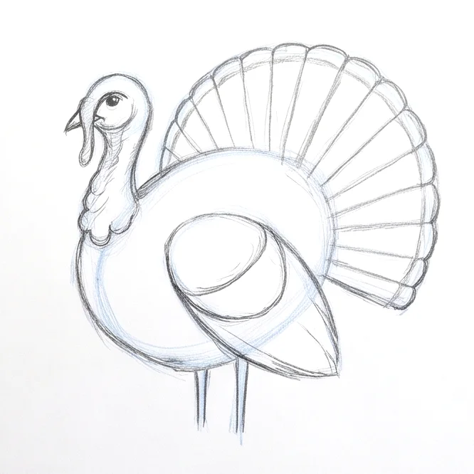 Step 6: Wing and wattle details