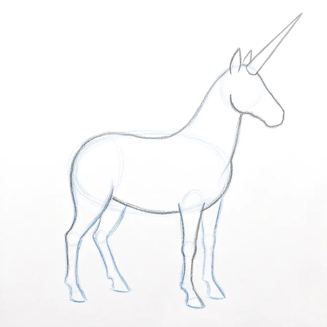 Step 3: Head and horn outline