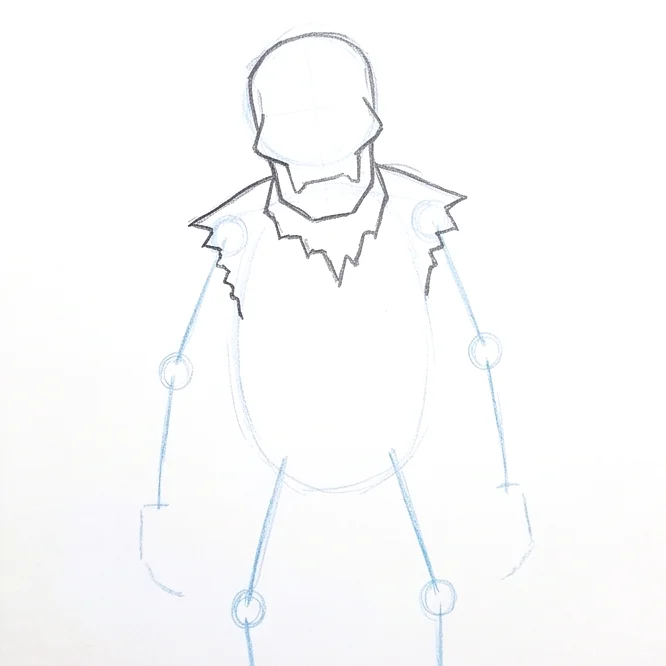 Step 3: Head and torso outline