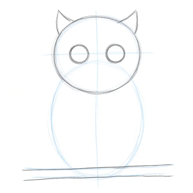 Step 3: Eyes and ear tufts