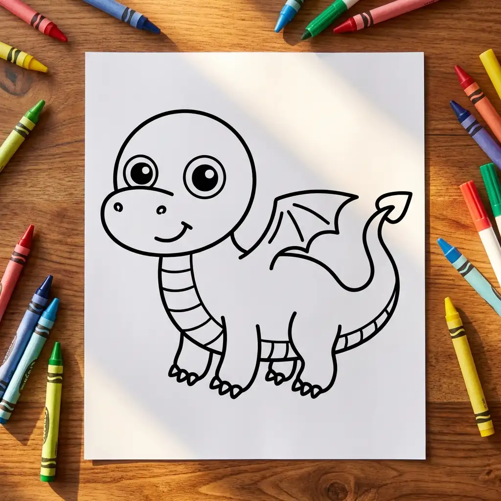 How to Draw baby dragon, Step by Step