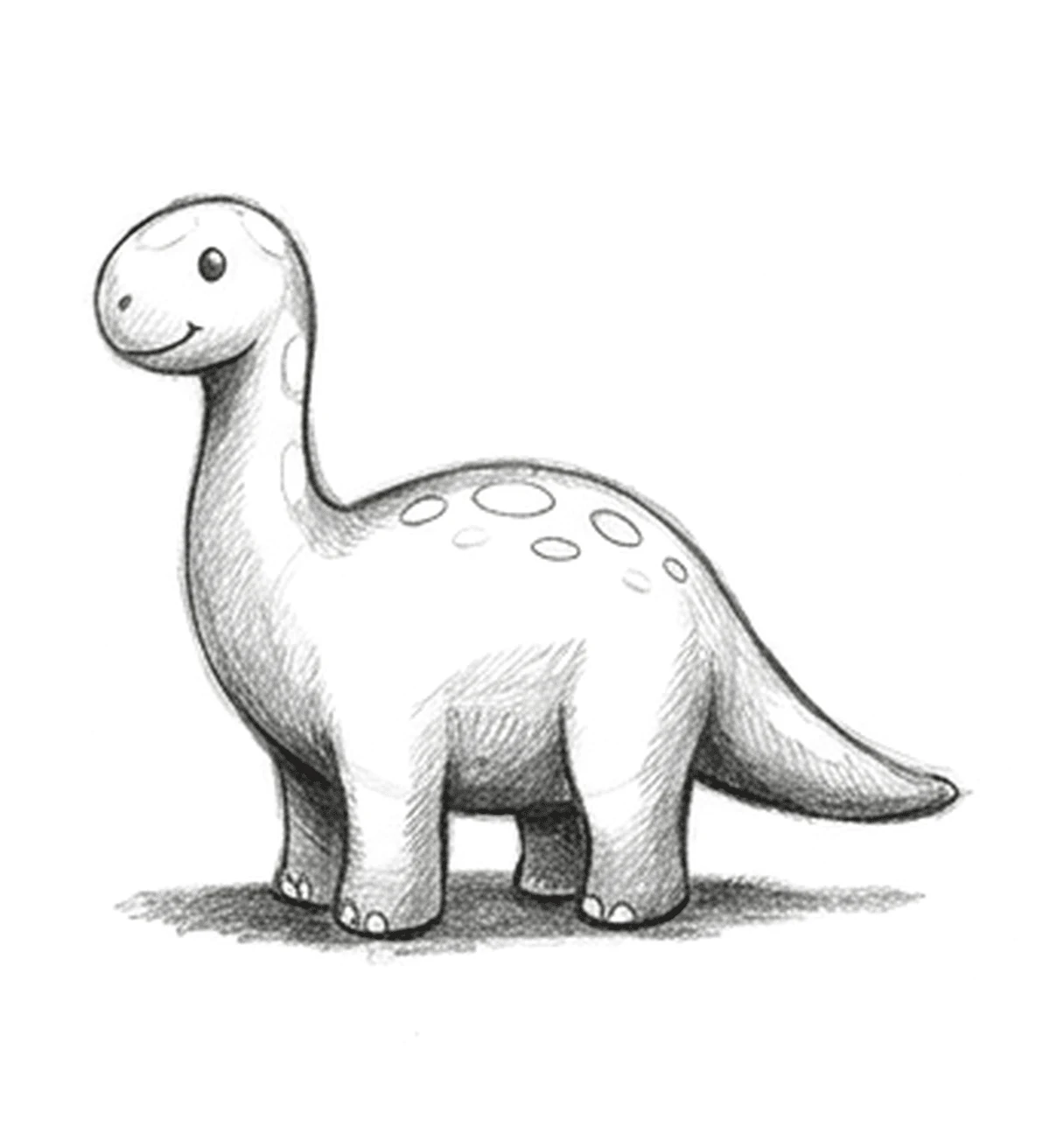 How to Draw a Cute Dinosaur, Step by Step