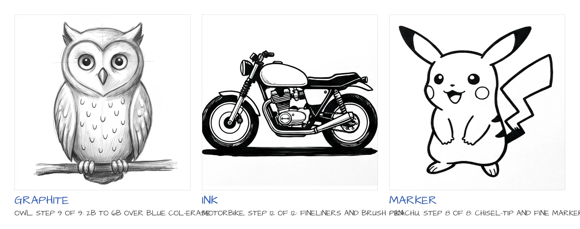 Graphite, Ink or Marker: How We Draw the Outlines in Our Tutorials