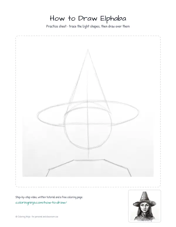Printable practice sheet: the guide shapes in light grey to trace over