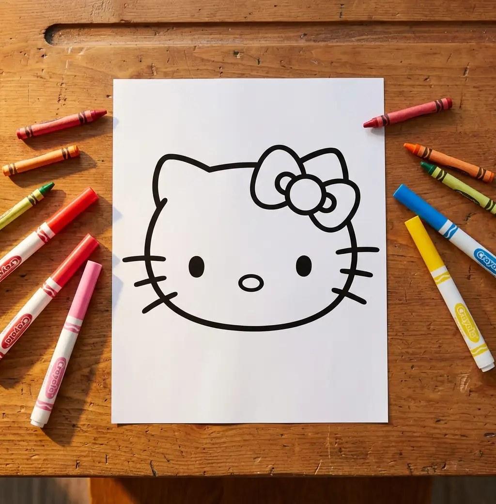 How to Draw hello kitty, Step by Step