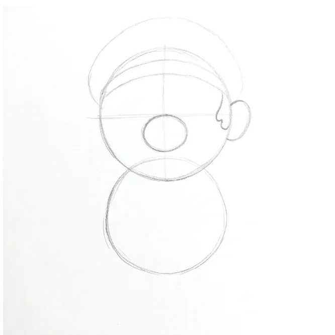 Step 2: Nose and hat brim