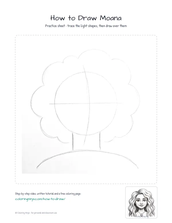 Printable practice sheet: the guide shapes in light grey to trace over
