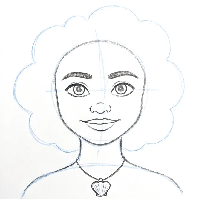 Step 5: Eyes and necklace