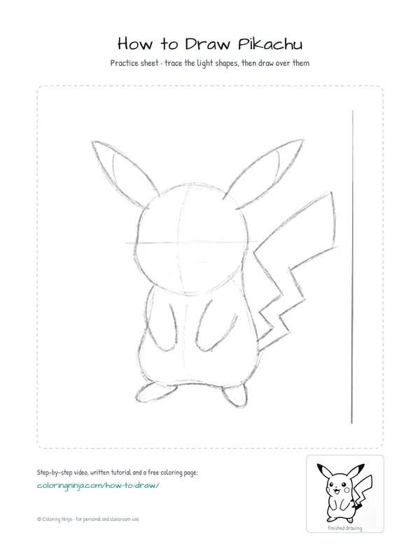 Printable practice sheet: the guide shapes in light grey to trace over