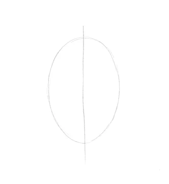 Step 1: Center line and oval