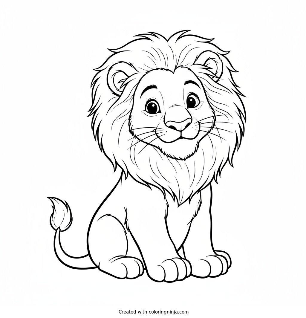 Baby Lion Coloring Page